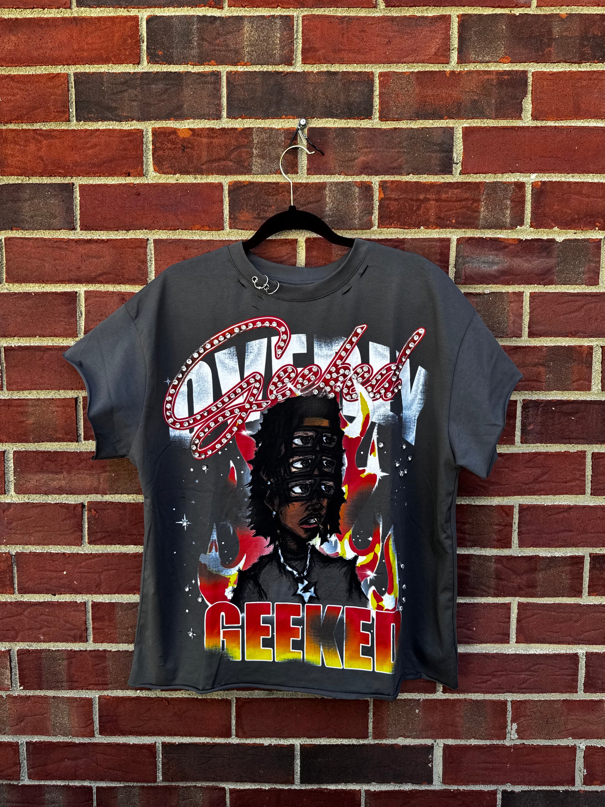 "OVERLY GEEKED" TEE GRAY