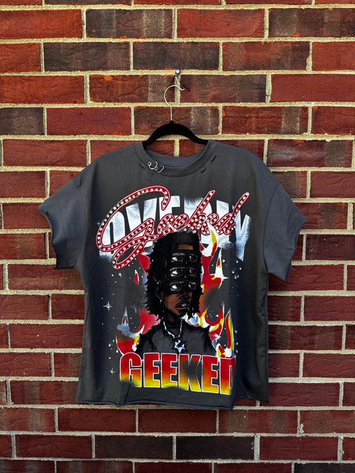 "OVERLY GEEKED" TEE GRAY