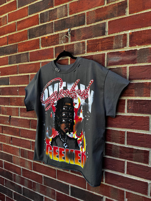 "OVERLY GEEKED" TEE GRAY